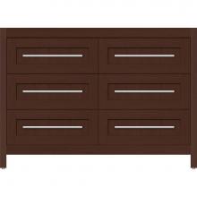 Strasser Woodenwork 56-890 - 48 X 21 X 34.5 Belltown Vanity Shaker Choc Oak 6 Drw