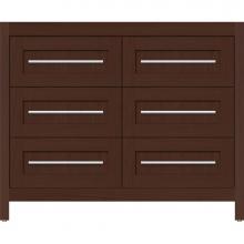 Strasser Woodenwork 56-785 - 42 X 18.5 X 34.5 Belltown Vanity Shaker Choc Oak 6 Drw