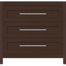 Strasser Woodenwork 55.842 - 36 X 18.5 X 34.5 Belltown Vanity Shaker Choc Oak 3 Drw