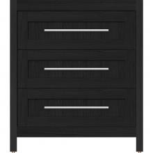 Strasser Woodenwork 55.868 - 30 X 18.5 X 34.5 Belltown Vanity Shaker Midnight Oak 3 Drw
