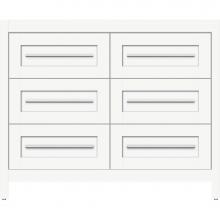 Strasser Woodenwork 56-772 - 42 X 21 X 34.5 Belltown Vanity Shaker Sat White 6 Drw