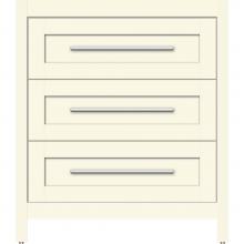 Strasser Woodenwork 50.796 - 30 X 18.5 X 34.5 Belltown Vanity Shaker Sat Biscuit 3 Drw