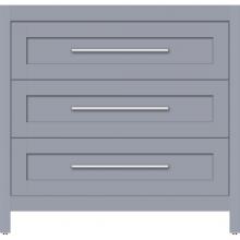 Strasser Woodenwork 55.890 - 36 X 18.5 X 34.5 Belltown Vanity Shaker Sat Silver 3 Drw