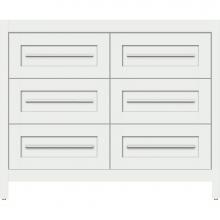 Strasser Woodenwork 56-775 - 42 X 21 X 34.5 Belltown Vanity Shaker Powder Grey 6 Drw