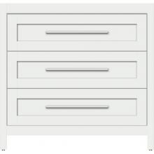 Strasser Woodenwork 55.913 - 36 X 21 X 34.5 Belltown Vanity Shaker Powder Grey 3 Drw