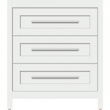 Strasser Woodenwork 55.916 - 30 X 18.5 X 34.5 Belltown Vanity Shaker Powder Grey 3 Drw