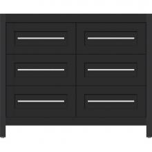 Strasser Woodenwork 56-791 - 42 X 18.5 X 34.5 Belltown Vanity Shaker Sat Black 6 Drw