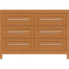 Strasser Woodenwork 56-927 - 48 X 18.5 X 34.5 Belltown Vanity Deco Miter Nat Cherry 6 Drw