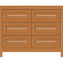 Strasser Woodenwork 56-792 - 42 X 21 X 34.5 Belltown Vanity Deco Miter Nat Cherry 6 Drw