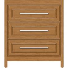 Strasser Woodenwork 55.767 - 30 X 18.5 X 34.5 Belltown Vanity Deco Miter Nat Cherry 3 Drw