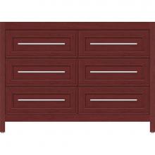 Strasser Woodenwork 56-928 - 48 X 18.5 X 34.5 Belltown Vanity Deco Miter Dk Cherry 6 Drw