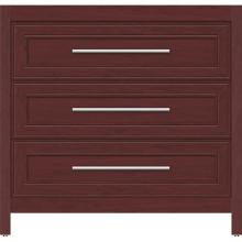 Strasser Woodenwork 55.748 - 36 X 18.5 X 34.5 Belltown Vanity Deco Miter Dk Cherry 3 Drw