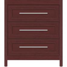 Strasser Woodenwork 55.758 - 30 X 21 X 34.5 Belltown Vanity Deco Miter Dk Cherry 3 Drw