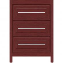 Strasser Woodenwork 55.808 - 24 X 18.5 X 34.5 Belltown Vanity Deco Miter Dk Cherry 3 Drw