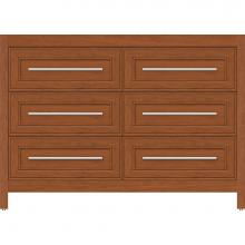 Strasser Woodenwork 56-914 - 48 X 21 X 34.5 Belltown Vanity Deco Miter Cinn Cherry 6 Drw