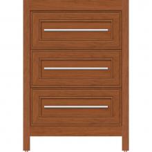 Strasser Woodenwork 55.799 - 24 X 21 X 34.5 Belltown Vanity Deco Miter Cinn Cherry 3 Drw