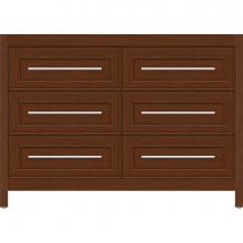 Strasser Woodenwork 56-915 - 48 X 21 X 34.5 Belltown Vanity Deco Miter Pecan Cherry 6 Drw