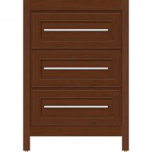 Strasser Woodenwork 55.839 - 24 X 21 X 34.5 Belltown Vanity Deco Miter Pecan Cherry 3 Drw