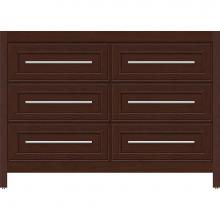 Strasser Woodenwork 56-931 - 48 X 18.5 X 34.5 Belltown Vanity Deco Miter Choc Cherry 6 Drw