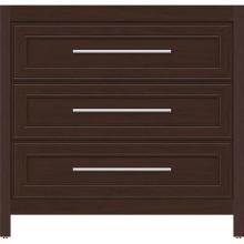 Strasser Woodenwork 55.750 - 36 X 18.5 X 34.5 Belltown Vanity Deco Miter Choc Cherry 3 Drw