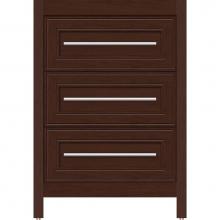 Strasser Woodenwork 55.810 - 24 X 18.5 X 34.5 Belltown Vanity Deco Miter Choc Cherry 3 Drw