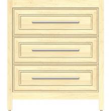 Strasser Woodenwork 55.771 - 30 X 18.5 X 34.5 Belltown Vanity Deco Miter Nat Maple 3 Drw