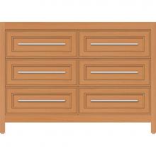 Strasser Woodenwork 56-933 - 48 X 18.5 X 34.5 Belltown Vanity Deco Miter Nat Oak 6 Drw