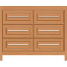 Strasser Woodenwork 56-798 - 42 X 21 X 34.5 Belltown Vanity Deco Miter Nat Oak 6 Drw