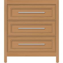 Strasser Woodenwork 55.772 - 30 X 18.5 X 34.5 Belltown Vanity Deco Miter Nat Oak 3 Drw