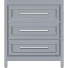 Strasser Woodenwork 55.763 - 30 X 21 X 34.5 Belltown Vanity Deco Miter Silver Oak 3 Drw