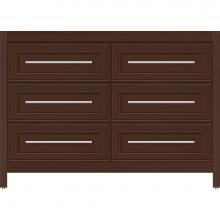 Strasser Woodenwork 56-935 - 48 X 18.5 X 34.5 Belltown Vanity Deco Miter Choc Oak 6 Drw