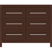 Strasser Woodenwork 56-815 - 42 X 18.5 X 34.5 Belltown Vanity Deco Miter Choc Oak 6 Drw