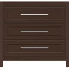 Strasser Woodenwork 55.858 - 36 X 18.5 X 34.5 Belltown Vanity Deco Miter Choc Oak 3 Drw