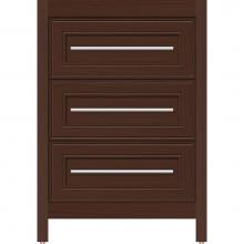 Strasser Woodenwork 55.864 - 24 X 18.5 X 34.5 Belltown Vanity Deco Miter Choc Oak 3 Drw