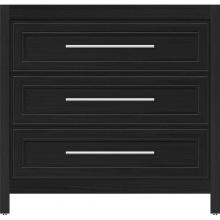 Strasser Woodenwork 55.881 - 36 X 21 X 34.5 Belltown Vanity Deco Miter Midnight Oak 3 Drw