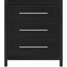 Strasser Woodenwork 55.884 - 30 X 18.5 X 34.5 Belltown Vanity Deco Miter Midnight Oak 3 Drw