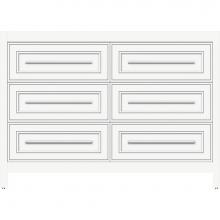 Strasser Woodenwork 56-922 - 48 X 21 X 34.5 Belltown Vanity Deco Miter Sat White 6 Drw