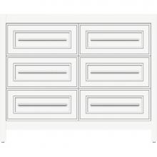 Strasser Woodenwork 56-802 - 42 X 21 X 34.5 Belltown Vanity Deco Miter Sat White 6 Drw