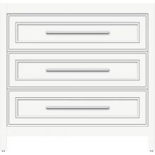 Strasser Woodenwork 55.754 - 36 X 18.5 X 34.5 Belltown Vanity Deco Miter Sat White 3 Drw