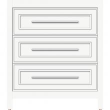 Strasser Woodenwork 55.774 - 30 X 18.5 X 34.5 Belltown Vanity Deco Miter Sat White 3 Drw