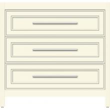 Strasser Woodenwork 55.755 - 36 X 18.5 X 34.5 Belltown Vanity Deco Miter Sat Biscuit 3 Drw