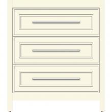 Strasser Woodenwork 55.775 - 30 X 18.5 X 34.5 Belltown Vanity Deco Miter Sat Biscuit 3 Drw