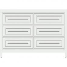 Strasser Woodenwork 56-940 - 48 X 18.5 X 34.5 Belltown Vanity Deco Miter Powder Grey 6 Drw