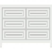 Strasser Woodenwork 56-820 - 42 X 18.5 X 34.5 Belltown Vanity Deco Miter Powder Grey 6 Drw