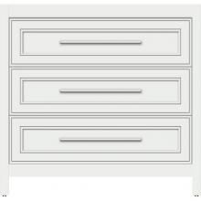 Strasser Woodenwork 55.929 - 36 X 21 X 34.5 Belltown Vanity Deco Miter Powder Grey 3 Drw