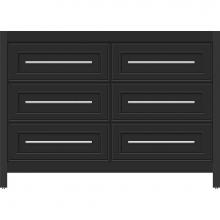 Strasser Woodenwork 56-941 - 48 X 18.5 X 34.5 Belltown Vanity Deco Miter Sat Black 6 Drw