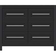 Strasser Woodenwork 56-821 - 42 X 18.5 X 34.5 Belltown Vanity Deco Miter Sat Black 6 Drw