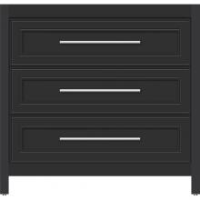 Strasser Woodenwork 55.746 - 36 X 21 X 34.5 Belltown Vanity Deco Miter Sat Black 3 Drw