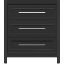 Strasser Woodenwork 55.776 - 30 X 18.5 X 34.5 Belltown Vanity Deco Miter Sat Black 3 Drw