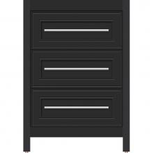 Strasser Woodenwork 55.816 - 24 X 18.5 X 34.5 Belltown Vanity Deco Miter Sat Black 3 Drw